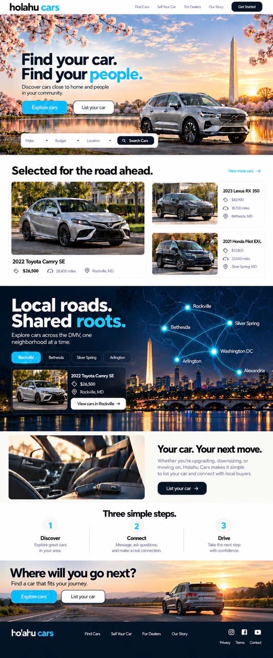 Preview of Holahu Cars, an upcoming marketplace for finding cars in your community